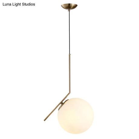 Modern White Glass Pendant Bedroom Light Fixture