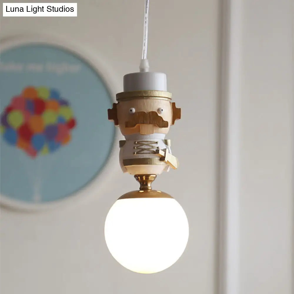 Modern White Glass Pendant Light With Adjustable Cord - Ceiling Fixture 1 / Portrait
