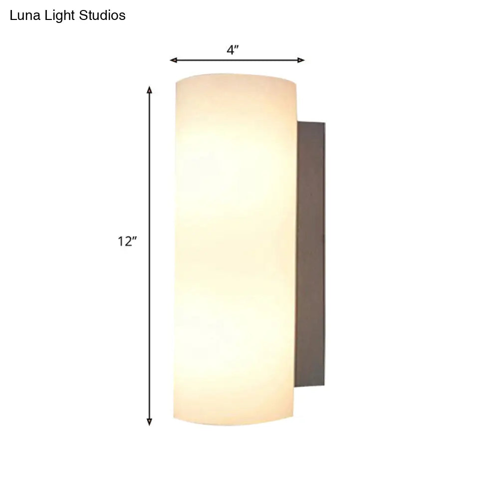 Modern White Glass Wall Sconce For Bedroom With 1 Light