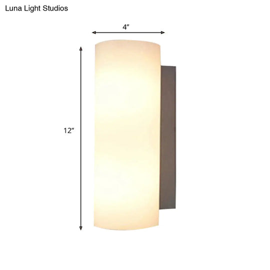 Modern White Glass Wall Sconce For Bedroom With 1 Light