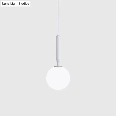 Modern White Hanging Glass Pendant Lamp For Bedroom Lighting