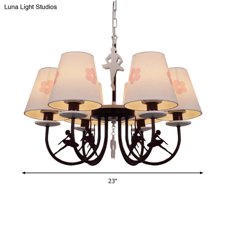 Modern White Hanging Lamp With Floral Accents Perfect For Living Room