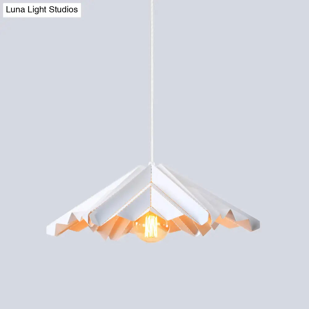 Modern White Iron 1-Head Pendant Ceiling Lamp For Bedroom Lighting