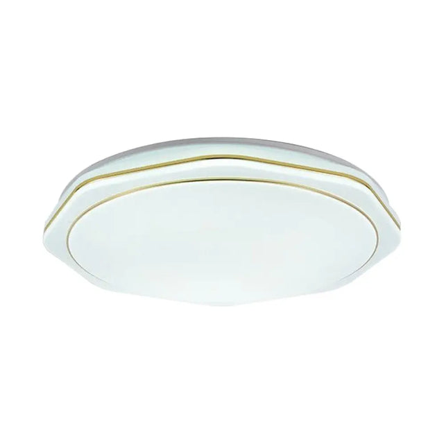 Modern White Led Acrylic Ceiling Lamp - 16/19.5 Geometry Flushmount For Bedroom Lighting