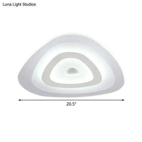 Modern White Led Ceiling Mounted Lamp - Acrylic Layered Triangle Thin Flush Light