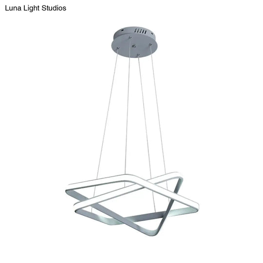 Modern Acrylic Hanging Light: Seamless White Led Chandelier With Warm/White Lighting