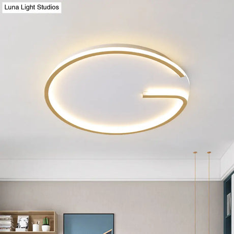 Modern White Led Flush Mount Lamp - Round Acrylic Bedroom Light 16’/19.5’ Dia G - Pattern Warm/White