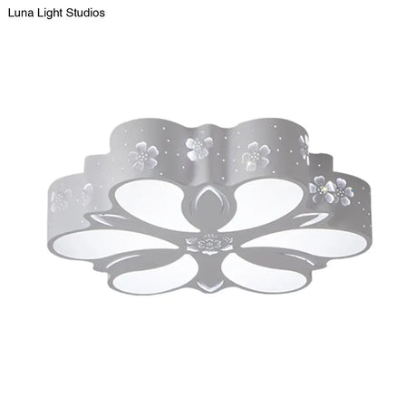 Modern White Led Flushmount Petal Light For Bedroom Ceiling