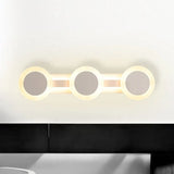 Modern White Led Vanity Light - 16/23.5 Linear Wall Sconce With Acrylic Shade Warm/White 3/4 Lights