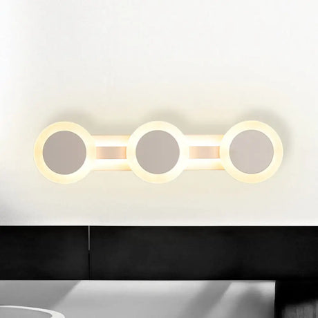 Modern White Led Vanity Light - 16/23.5 Linear Wall Sconce With Acrylic Shade Warm/White 3/4 Lights