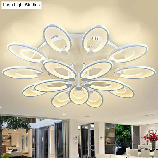Modern White Peacock Led Ceiling Mount Light Fixture For Living Room