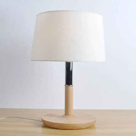 Modern White Study Lamp With Drum Shade Ideal For Tasks And Reading - 1 Bulb Modernism Fabric