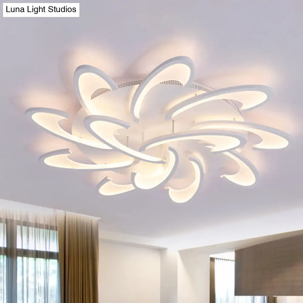 Modern Windmill Flush Ceiling Light - Acrylic Flushmount Fixture For Living Room With Multiple