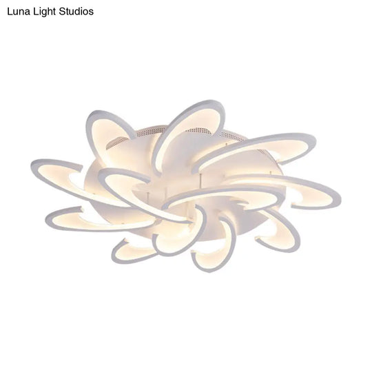 Modern Windmill Flush Ceiling Light - Acrylic Flushmount Fixture For Living Room With Multiple