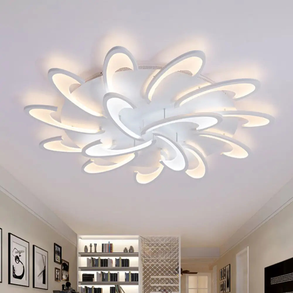 Modern Windmill Flush Ceiling Light - Acrylic Flushmount Fixture For Living Room With Multiple