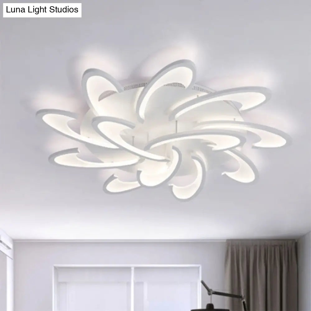 Modern Windmill Flush Ceiling Light - Acrylic Flushmount Fixture For Living Room With Multiple