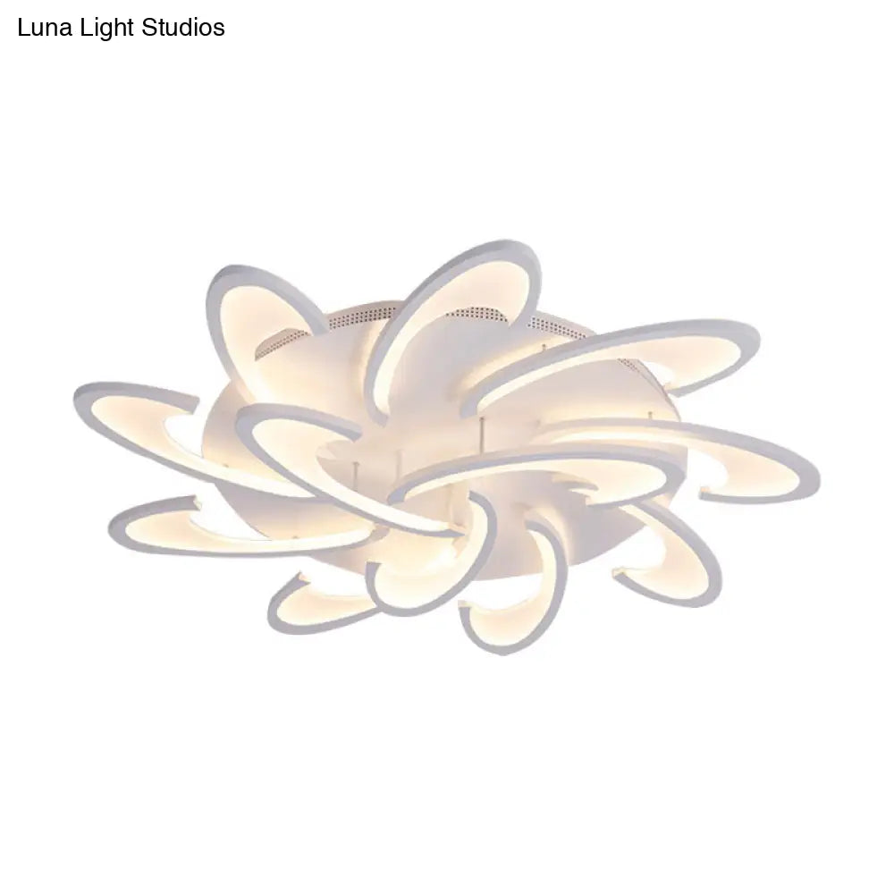 Modern Windmill Flush Ceiling Light - Acrylic Flushmount Fixture For Living Room With Multiple