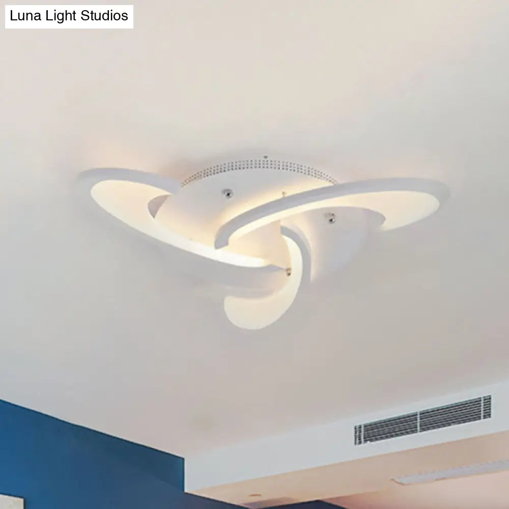 Modern Windmill Flush Ceiling Light - Acrylic Flushmount Fixture For Living Room With Multiple