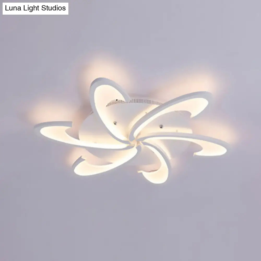 Modern Windmill Flush Ceiling Light - Acrylic Flushmount Fixture For Living Room With Multiple