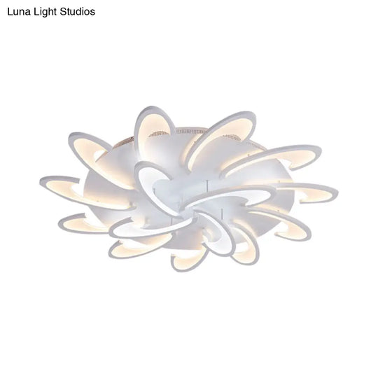 Modern Windmill Flush Ceiling Light - Acrylic Flushmount Fixture For Living Room With Multiple