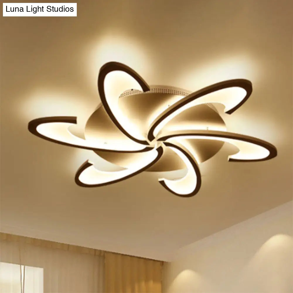 Modern Windmill Flush Ceiling Light - Acrylic Flushmount Fixture For Living Room With Multiple