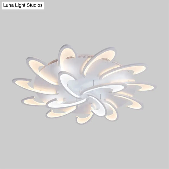 Modern Windmill Flush Ceiling Light - Acrylic Flushmount Fixture For Living Room With Multiple