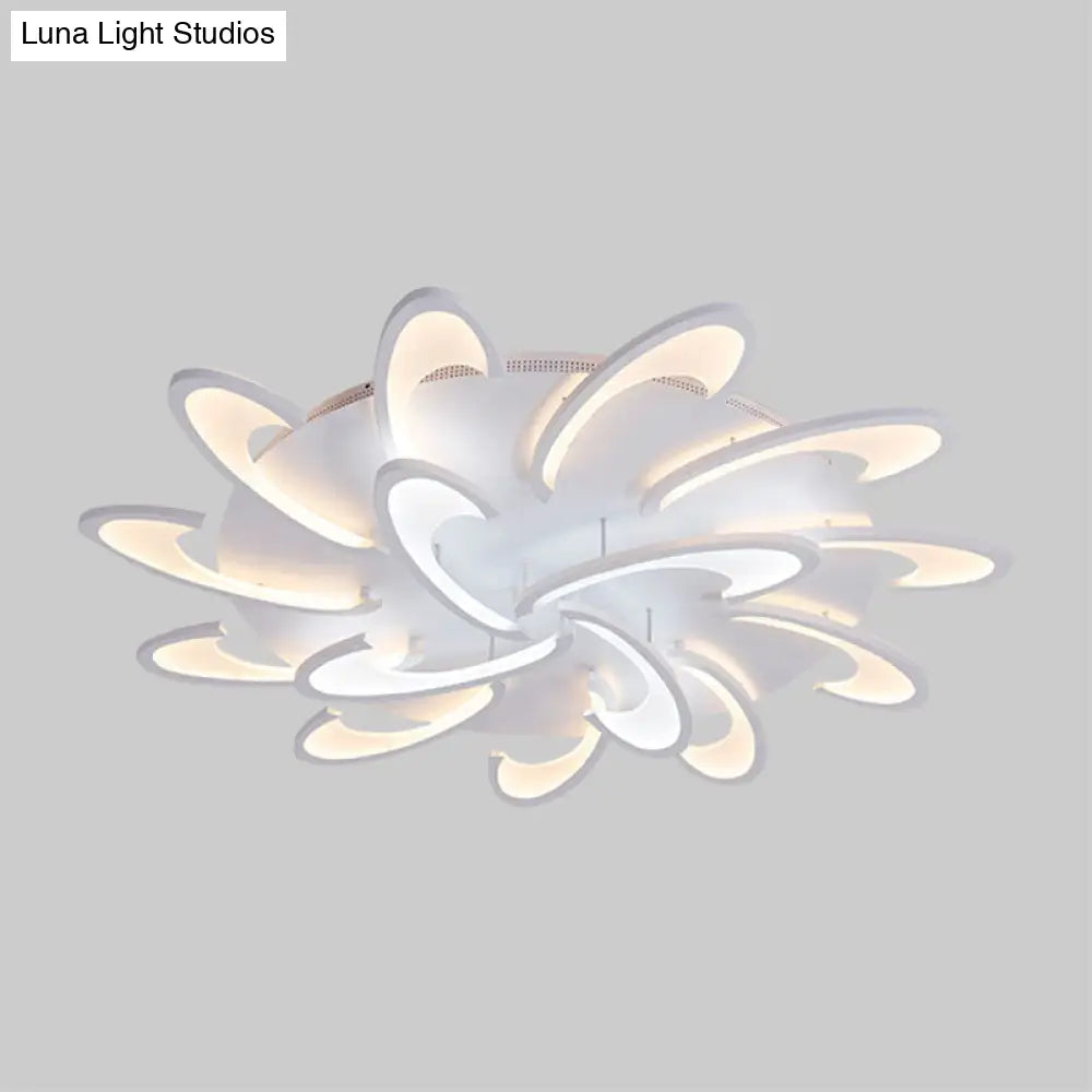 Modern Windmill Flush Ceiling Light - Acrylic Flushmount Fixture For Living Room With Multiple