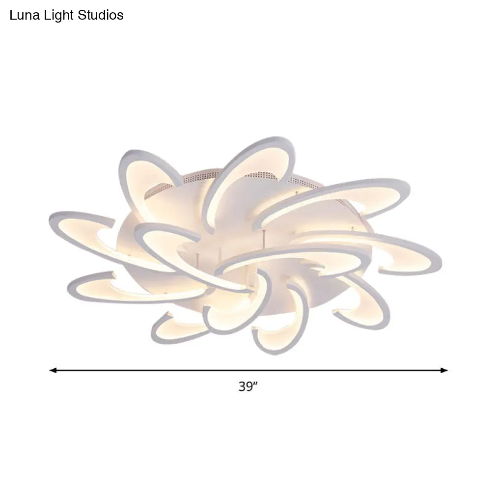 Modern Windmill Flush Ceiling Light - Acrylic Flushmount Fixture For Living Room With Multiple