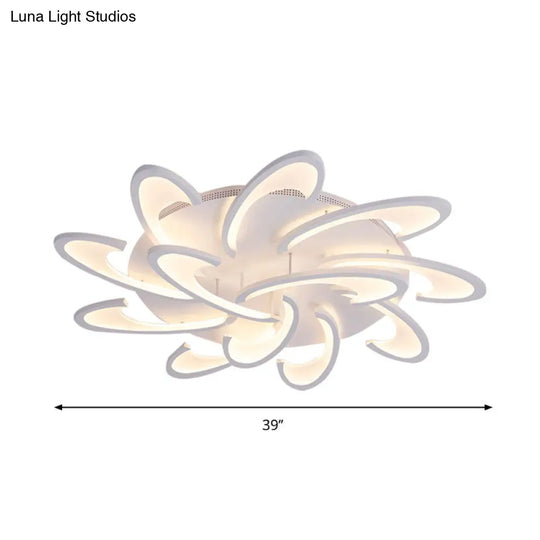 Modern Windmill Flush Ceiling Light - Acrylic Flushmount Fixture For Living Room With Multiple