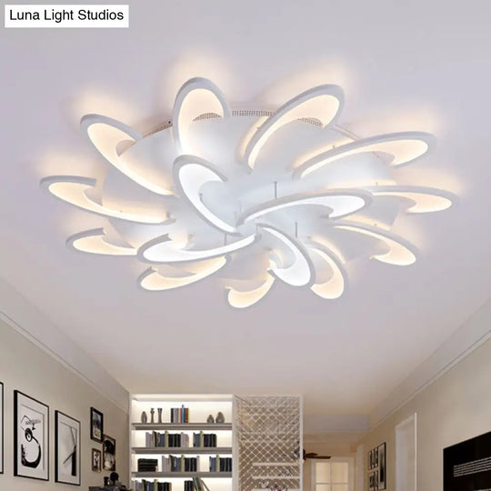 Modern Windmill Flush Ceiling Light - Acrylic Flushmount Fixture For Living Room With Multiple