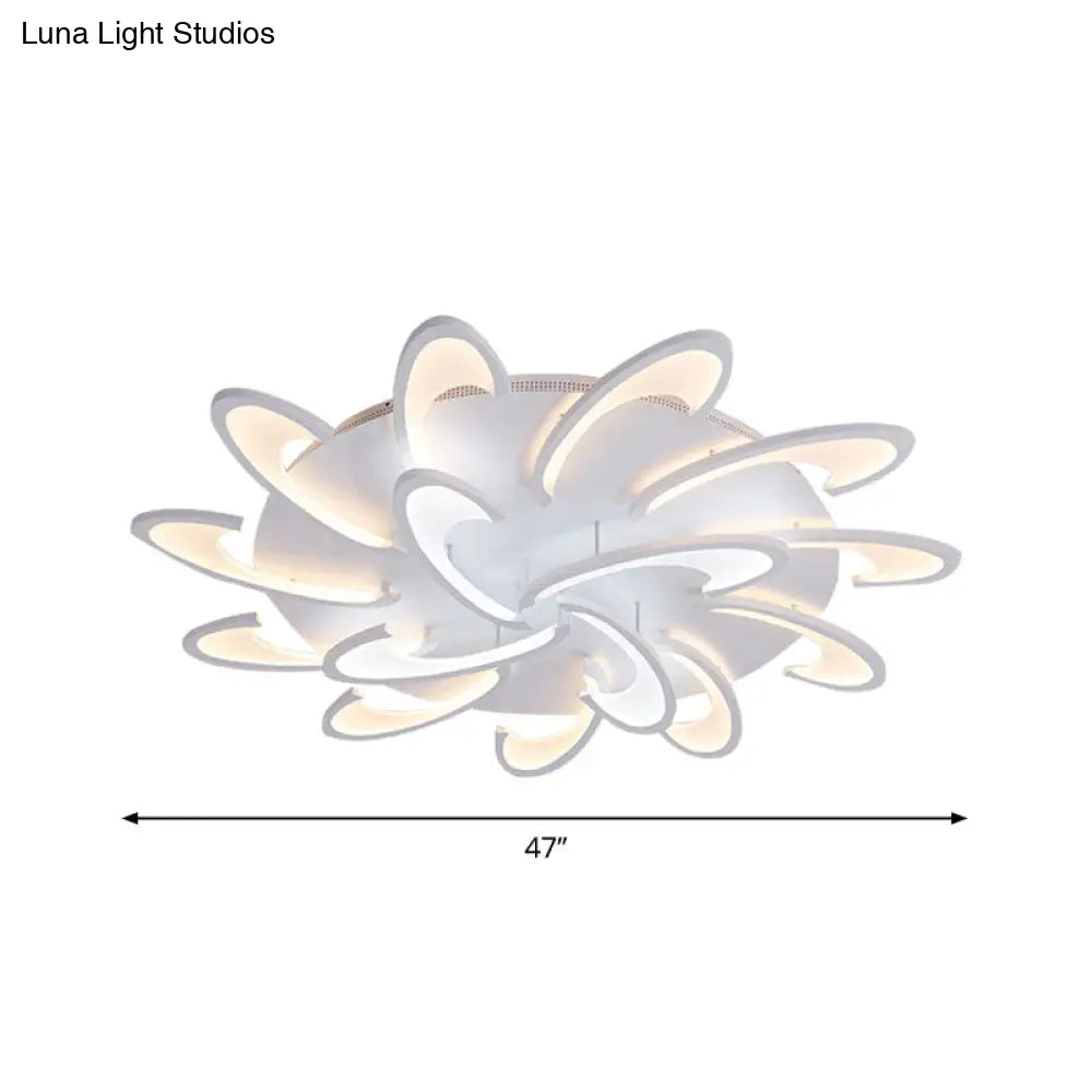 Modern Windmill Flush Ceiling Light - Acrylic Flushmount Fixture For Living Room With Multiple