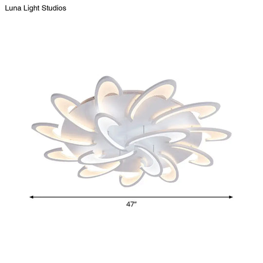 Modern Windmill Flush Ceiling Light - Acrylic Flushmount Fixture For Living Room With Multiple