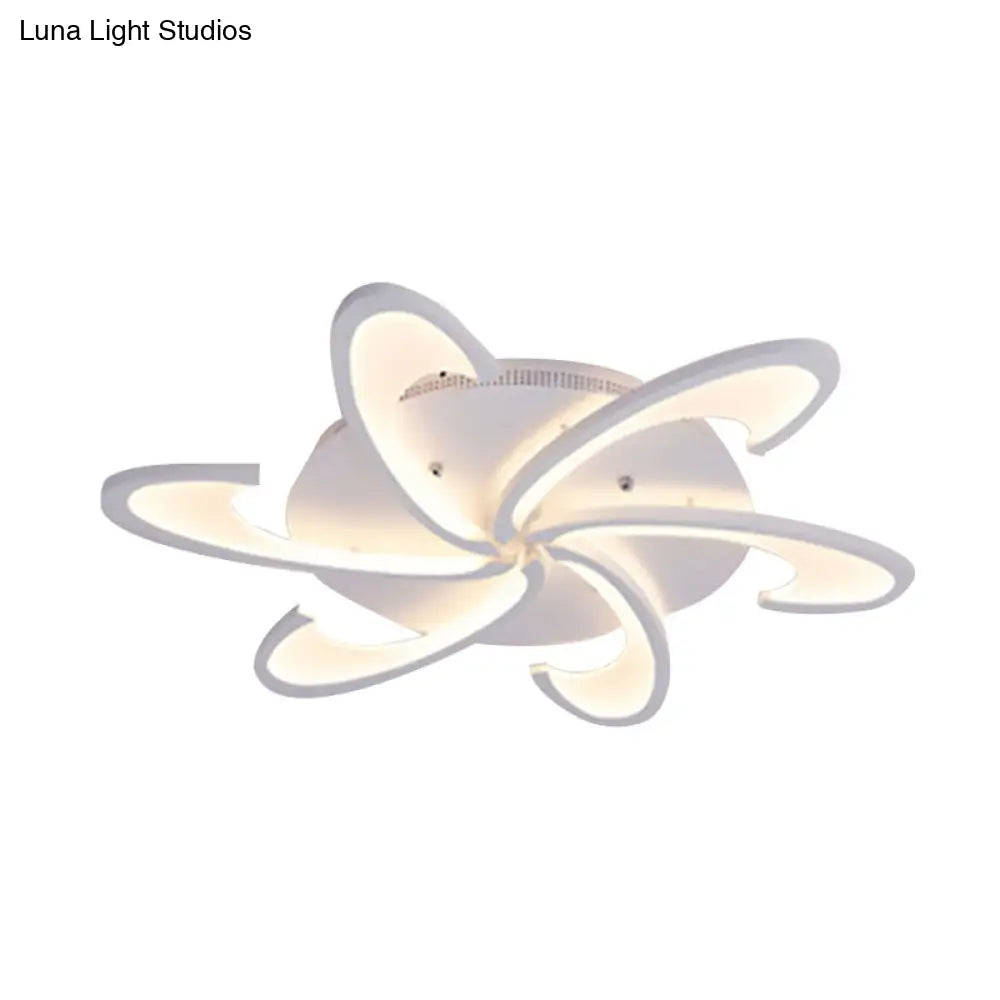 Modern Windmill Flush Ceiling Light - Acrylic Flushmount Fixture For Living Room With Multiple