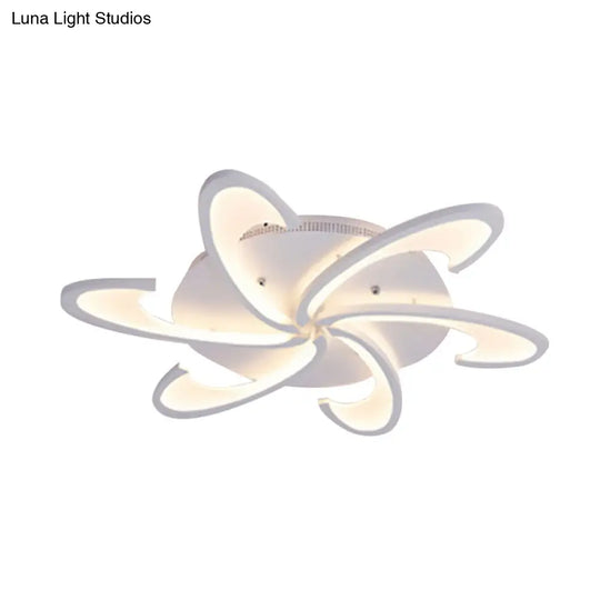 Modern Windmill Flush Ceiling Light - Acrylic Flushmount Fixture For Living Room With Multiple