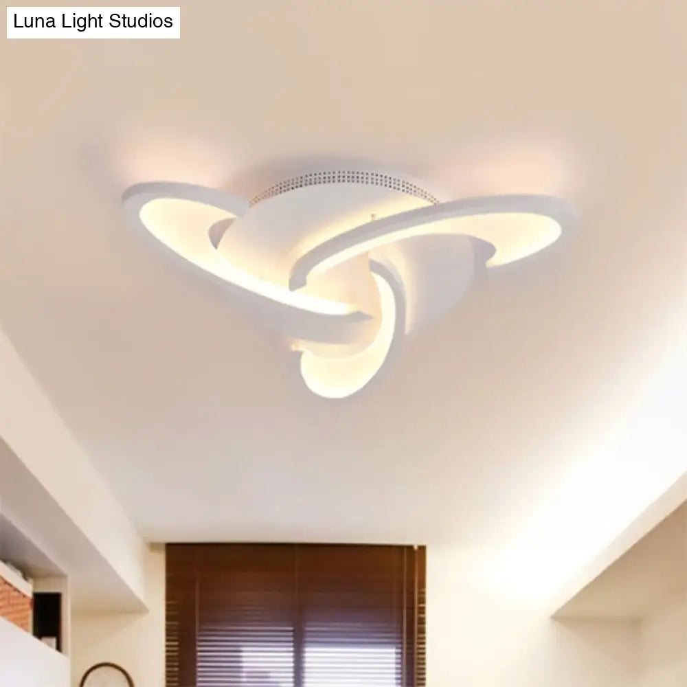 Modern Windmill Flush Ceiling Light - Acrylic Flushmount Fixture For Living Room With Multiple