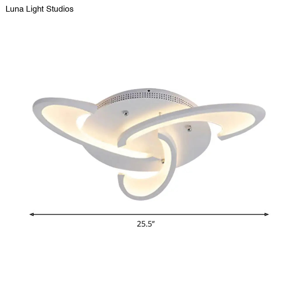 Modern Windmill Flush Ceiling Light - Acrylic Flushmount Fixture For Living Room With Multiple