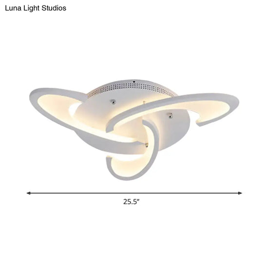 Modern Windmill Flush Ceiling Light - Acrylic Flushmount Fixture For Living Room With Multiple