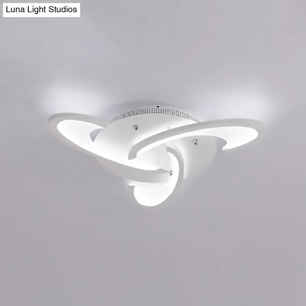 Modern Windmill Flush Ceiling Light - Acrylic Flushmount Fixture For Living Room With Multiple