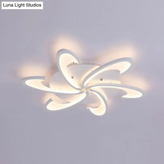 Modern Windmill Flush Ceiling Light - Acrylic Flushmount Fixture For Living Room With Multiple