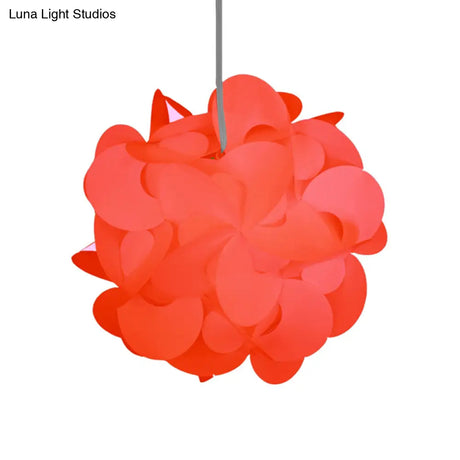Modern Windmill Plastic Ceiling Pendant - Red/White 3 Sizes 1 Light Fixture