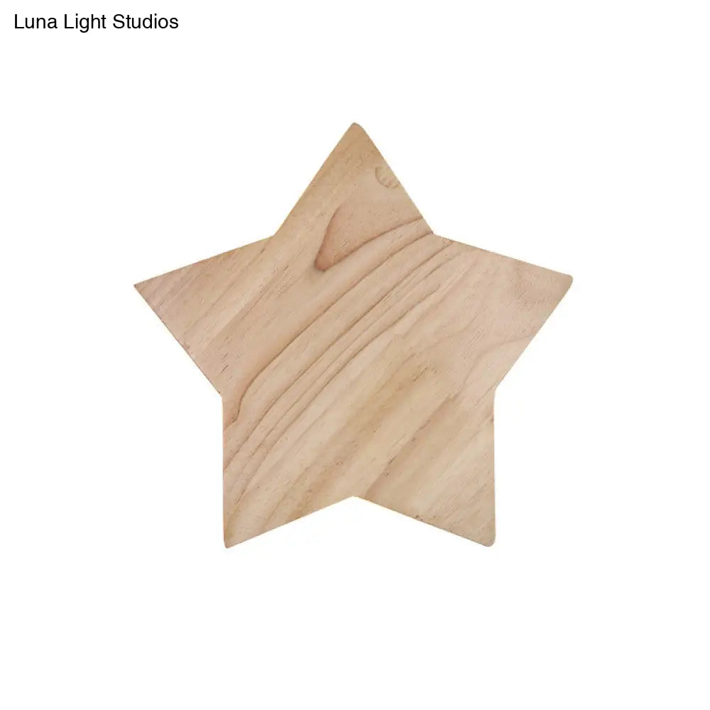 Modern Wood Star Led Wall Sconce - Stylish Contemporary Living Room Lighting