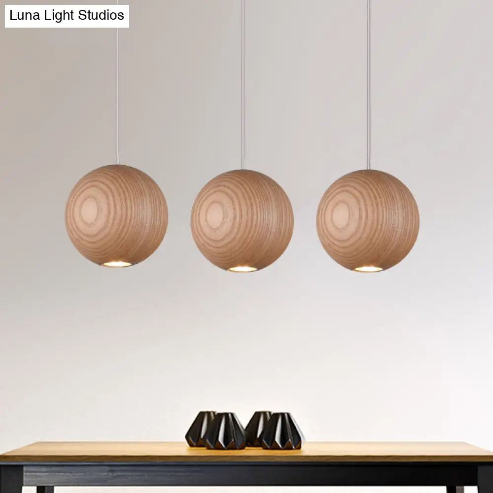 Modern Wooden Led Cluster Pendant Light - 1/7/10/16-Head Ceiling Fixture Kit For Living Room