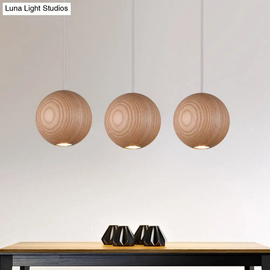 Modern Wooden Led Cluster Pendant Light - 1/7/10/16-Head Ceiling Fixture Kit For Living Room