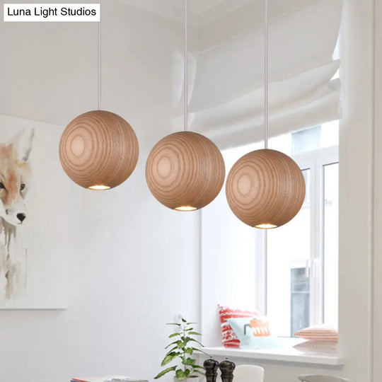 Modern Wooden Led Cluster Pendant Light - 1/7/10/16-Head Ceiling Fixture Kit For Living Room