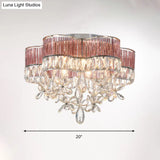 Modernist 6 - Light Crystal Teardrop Ceiling Light - 17’/20’ Wide Flush Lamp Fixture