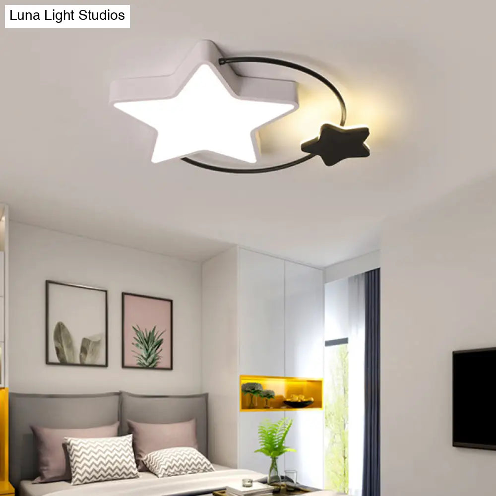 Modernist Acrylic Flush Mount Ceiling Light For Bedroom - Pentagram Design