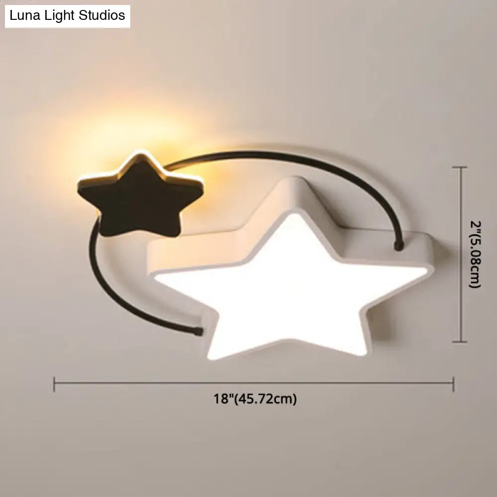 Modernist Acrylic Flush Mount Ceiling Light For Bedroom - Pentagram Design