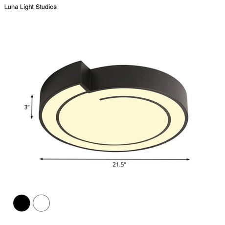Modernist Acrylic Flushmount Lighting: Whistling Led Ceiling Lamp For Bedroom In Warm/White Light