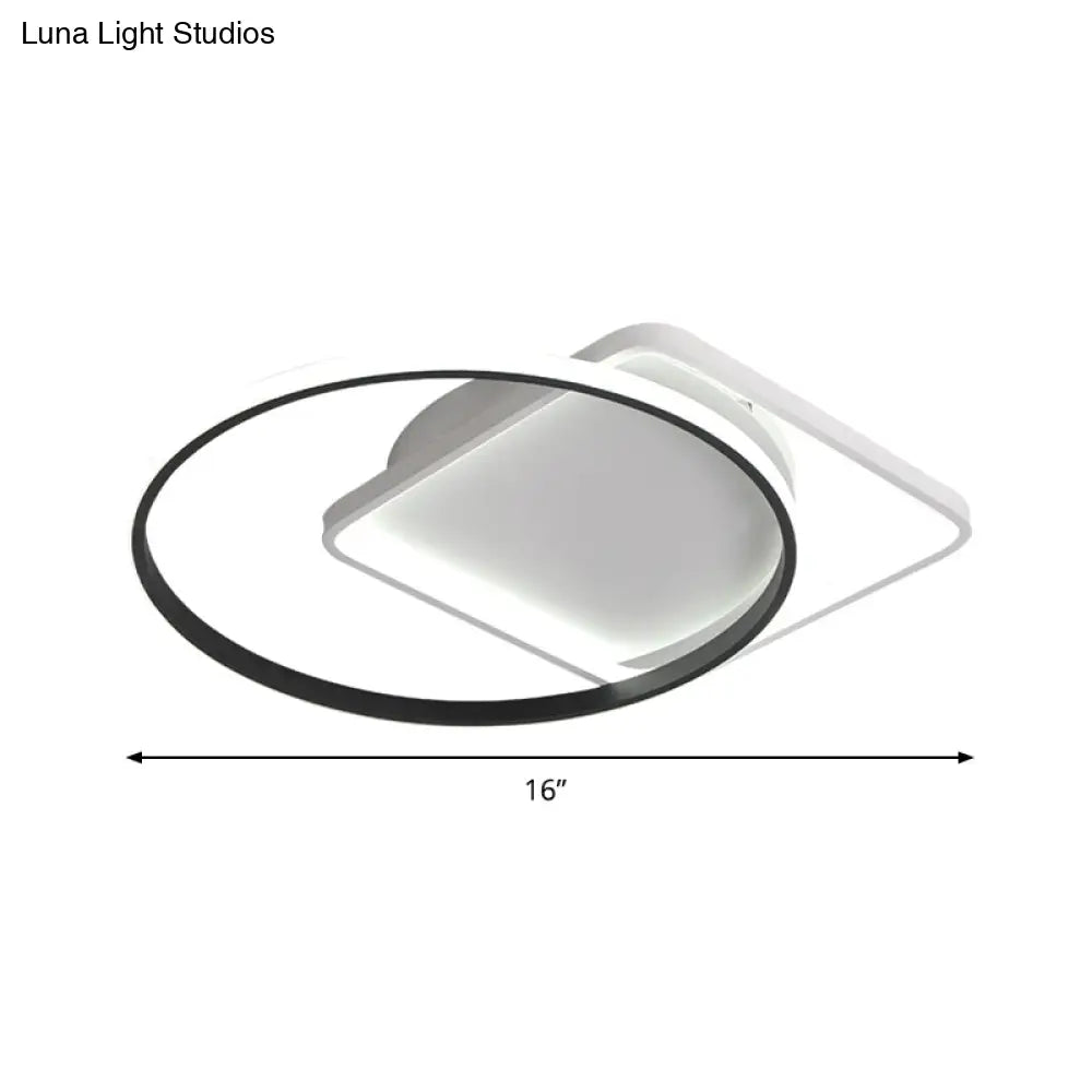 Modernist Acrylic Led Flushmount Ceiling Light In White/Warm 16’/19.5’ Wide