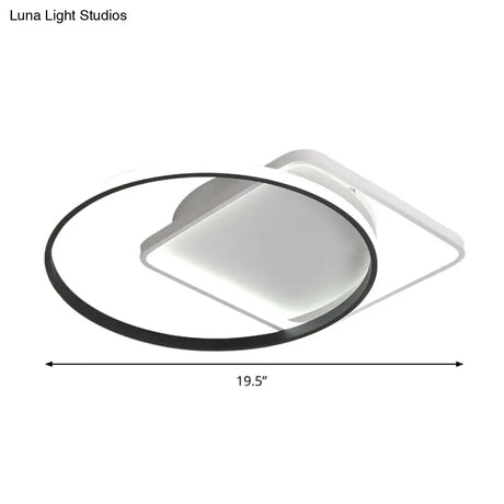 Modernist Acrylic Led Flushmount Ceiling Light In White/Warm 16’/19.5’ Wide